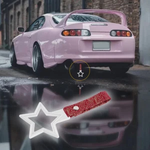White STAR JDM Ring Tsurikawa Subway Train Car Handle Strap -Red Clouds Nylon X1 - Picture 1 of 8