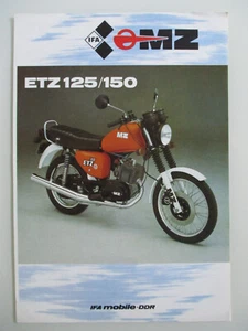 IFA MZ ETZ 125/150 VEB Motorradwerk Prospekt brochure 1989 (französisch/french) - Picture 1 of 2