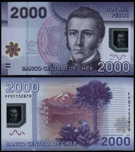 CILE 2000 PESOS (P162c) 2013 POLIMERO UNC - Foto 1 di 1