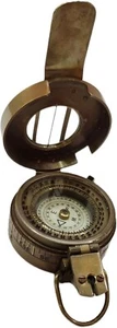 Vintage Solid Antique Brass WWII Military Pocket Compass Gift - Picture 1 of 7