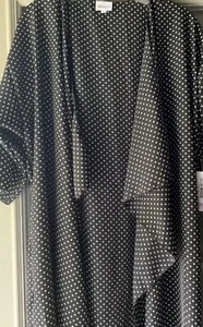 Lularoe S Shirley Kimono Überwurf transparent einfarbig schwarz weiß gepunktet klein #3005 - Bild 1 von 4