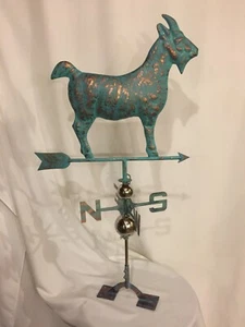 LARGE Handcrafted 3Dimensional  GOAT Weathervane Copper Patina Finish - Picture 1 of 5