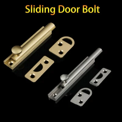 FLAT SLIDING CABINET BOLT CHROME 51- 204mm Door Cupboard Surface Latch/Lock - Image 1 of 4