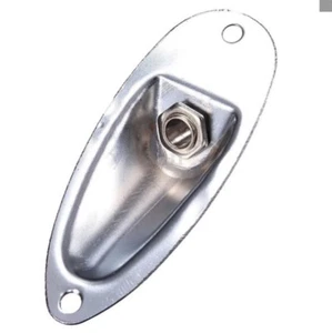 Quality Output Jack Mono 1/4" & Boat Plate Chrome for Electric Guitar - Bild 1 von 1