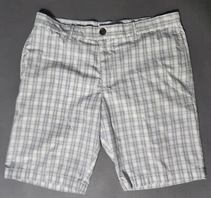 Penguin by Munsingwear Sz 34 Men's Shorts Light Blue Plaid Golf Boating..👍Cond. - Picture 1 of 8