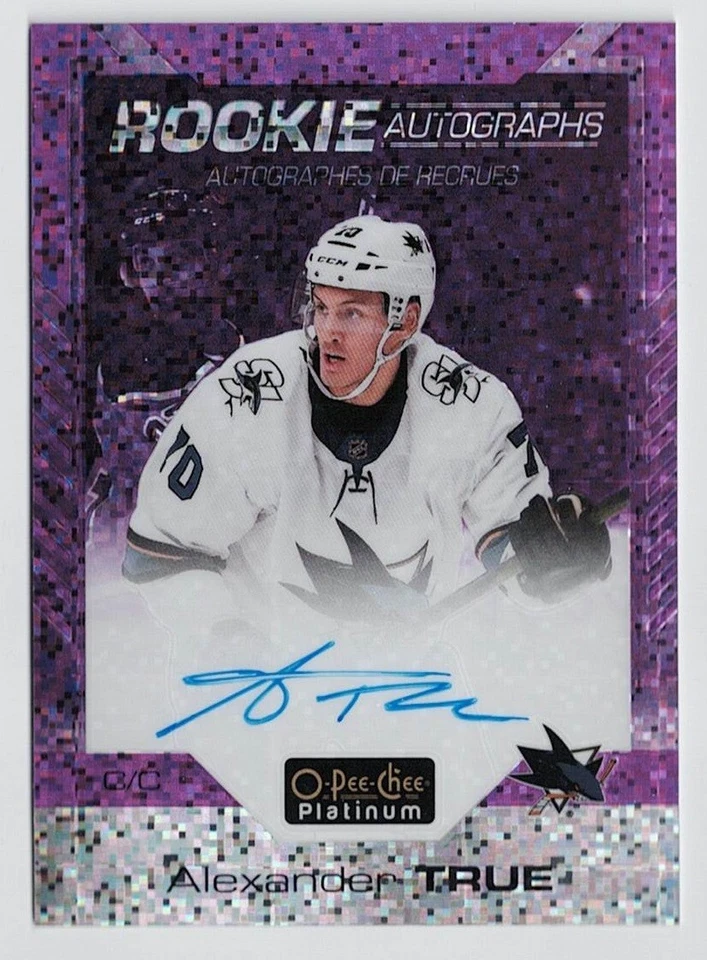 2020-21 O-Pee-Chee OPC Platinum Violet Pixels Rookie Autograph Alexander True - Image 1 of 1