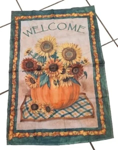 Sunflowers Pumpkin Spring Summer Fall Banner House Flag Garden 37" x 24" - Picture 1 of 4