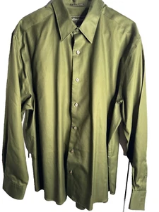 Eddie Bauer No Iron ,Stain Resistant, Large ,Green L/S Button Down Dress Shirt - Picture 1 of 6