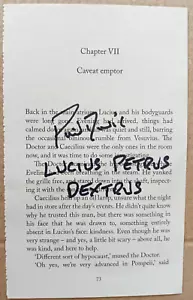 ORIGINAL AUTOGRAPHED DOCTOR WHO BOOK PAGE PHIL DAVIES Lucius Petrus - Picture 1 of 1