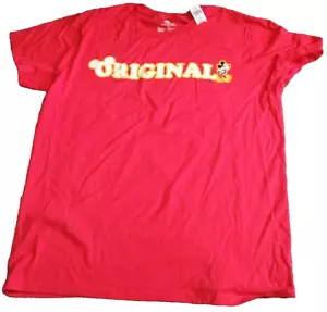 Disney Mickey Mouse Original T-Shirt Mens 2XL Red Solid Short Sleeve New NWT - Picture 1 of 6