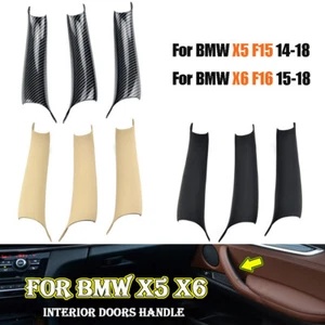 Cubierta protectora de tirador de manija de puerta interior 3 piezas para BMW X5 F15 X6 F16 2014-2018 - Imagen 1 de 15