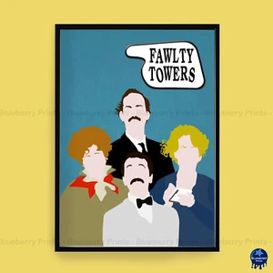 FAWLTY TOWERS Comedy Characters Home Decor Minimalist Art Poster Print (3 Sizes) - Picture 1 of 6