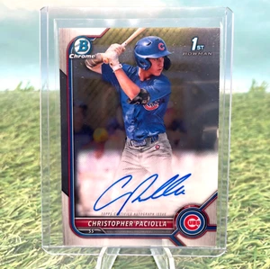 2022 Bowman Chrome Draft- Christopher Paciolla -1st Prospect Auto- #CDA-CPA Cubs - Picture 1 of 2