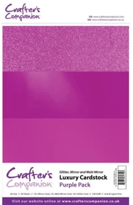 CRAFTER'S COMPANION LUXURY A4 CARDSTOCK - PURPLE - 30/PK - GLITTER MIRROR & MATT - Bild 1 von 5