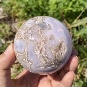 Bola de ágata musgo natural de 440 g esfera de cristal de cuarzo cristal de Reiki decoración regalo - Imagen 1 de 10