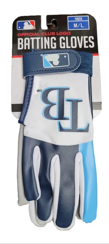 Franklin MLB Tampa Bay Rays Youth Batting Gloves Youth Size M/L Cover