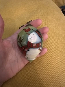 Beautiful Ne Qwa Art Glass Ornament Winter Christmas Snowman by Susan Winget - Picture 1 of 11