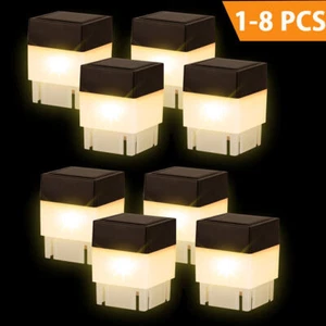 Solar Power Fence Post Cap Pool Garden Yard LED Square Light White 50mm x 50mm - Picture 1 of 18