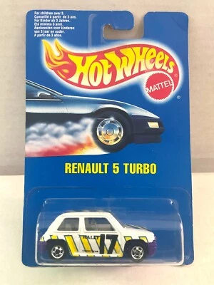 Hot Wheels RENAULT 5 TURBO - 1990 BLUE CARD International ONLY! NNO - White - Image 1 of 4