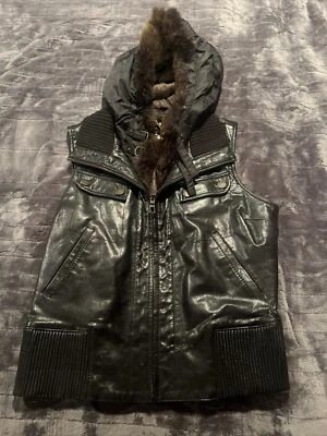 JUNIO Cuero Mejor con Pelo Real Abbet Desmontable Impermeable Sudadera con Capucha Talla Pequeña Foto 1 de 4