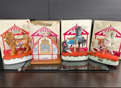 Cyrus Noble Kentucky Bourbon Merry Go Round Decanters 1978 w/Boxes Horse/Lion - Image 1 of 4