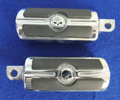 Genuine Harley Davidson Willie G Skull Rider Passenger Highway Foot Pegs Pair - Image 1 of 4