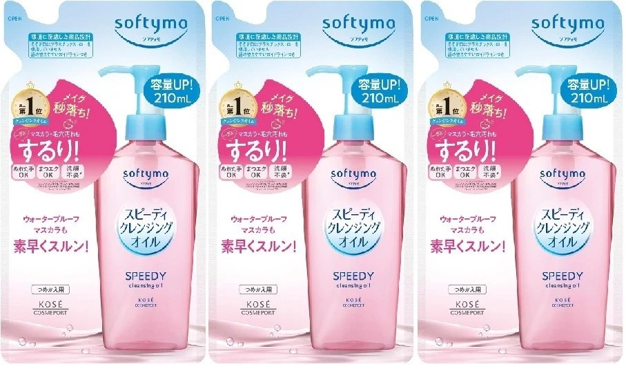 [Продавец из США] Быстрое очищающее масло KOSE Softymo упаковка для заправки 210 мл набор из 3 - Изображение 1 из 2