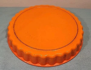 Vintage Cousances 26 Orange Gusseisen Quiche Tarte Pfanne Schale 10,5" - Bild 1 von 11