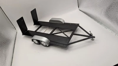 GMP 1/18 Scale Diecast Dual Axle Car Hauler With Ramps And Tire Rack. - Image 1 of 4