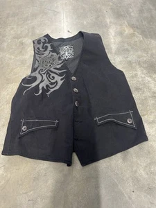 Vtg Roar Vest Black Large - Picture 1 of 3