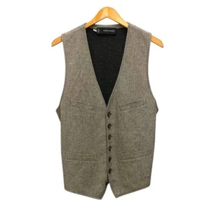Dsquared DSQUARED2 Vest V Neck Wool Blend Herringbone 50 Grey Yellow Used 3d5797 - Picture 1 of 6