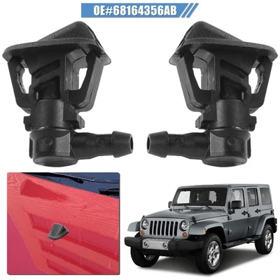 Front Windshield Wiper Washer Nozzles Spray Jet For Jeep Wrangler JK 13-17 Pair  Foto 1 de 4