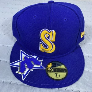 VTG New Era 5950 Cooperstown Seattle Mariners Trident Big Logo Wool 7 1/2 MLB - Picture 1 of 10