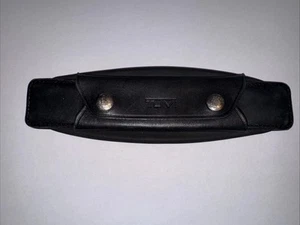 TUMI Luggage Accents Black Leather Handle Wrap Travel Accessory Shoulder Strap - Picture 1 of 5