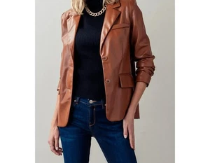 Blazer Sofia Jeans para mujer de cuero sintético de un solo pecho S 4-6 - Imagen 1 de 6