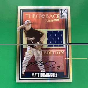 Matt Dominguez 2007 Donruss Elite Throwback Threads Auto Relic Card  LTD #11/100 - Picture 1 of 3