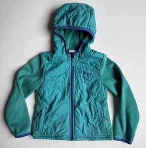 Columbia Kinderjacke mit durchgehendem Reißverschluss und Kapuze türkis Größe XXS 4/5 - Bild 1 von 8