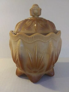 Fenton Chocolate Slag Glass Cactus Candy Dish With Lid 100th Anniversary 2005 - Picture 1 of 11