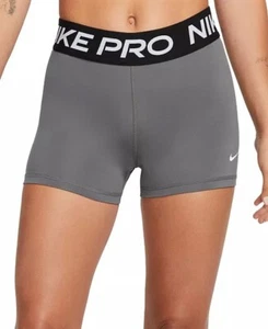 Pantaloncini da allenamento Nike Pro donna 3" grigi aderenti vita media CZ9857-068 taglia 2XL - Foto 1 di 5