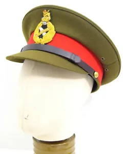 British Army 1940's Khaki Peak Cap WWII Generals Style Dress Uniform Hat WW2  - Picture 1 of 7