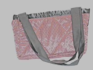 Handtasche Handarbeit Stoff rosa und grau - Bild 1 von 21