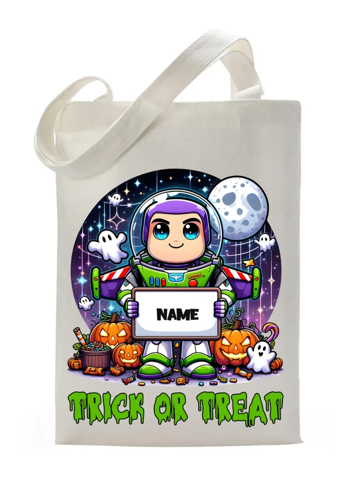 Buzz Lightyear Inspired Halloween Personalized Trick or Treat Bag Handmade - Image 1 of 1