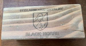 Army Black Horse S & T RSS, 11th ACR Maintenance, Wood Chock SSG Service Award - Imagen 1 de 5
