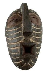 Masquette Songye masque africain  Kifwebe RDC bois 16 cm Art coutumier 16754 - Picture 1 of 5