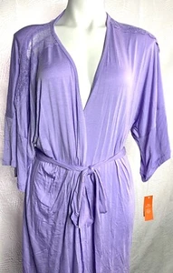 Gilligan O'Malley Women's Sleepwear Lace Robe Total Comfort Purple Lavender - Picture 1 of 8