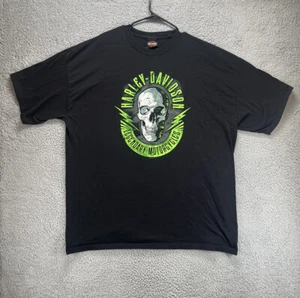 Harley Davidson Mens 3XL Black Skull Falcons Fury Graphic T Shirt Conyers GA H7 - Picture 1 of 7