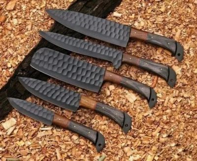 Профессиональный набор ножей шеф-повара ручной ковки из углеродистой стали кухонный нож No B-156 - Изображение 1 из 4