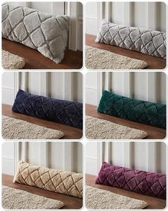 Catherine Lansfield Cosy Diamond Draught Excluder Faux Fur 5 Colours Available - Picture 1 of 32