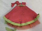 Różowo-zielona sukienka dla lalek z kokardą z metkami Kish & Company