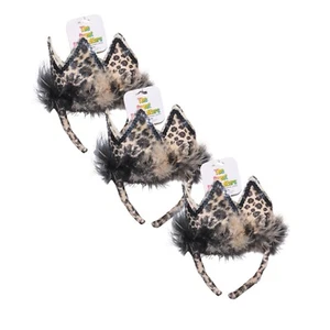 New The Great Pretendears Girls Leopard Tiara Headband Tan 3pk Crowns Party - Picture 1 of 4